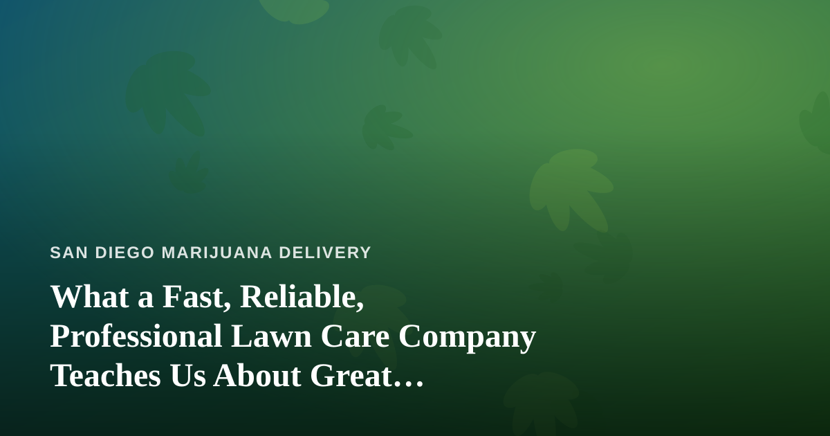 What a Fast, Reliable, Professional Lawn Care Company Teaches Us About Great Delivery Service